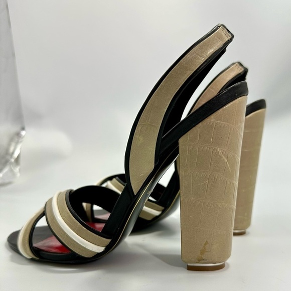 Charles Jourdan Paris tan slingback chunky heel size 9 - Picture 8 of 15